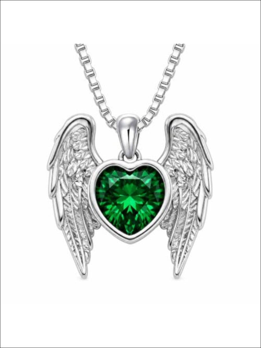 Angel Wings Pendant Necklace 18k White Gold Plated Cubic Zirconia Women